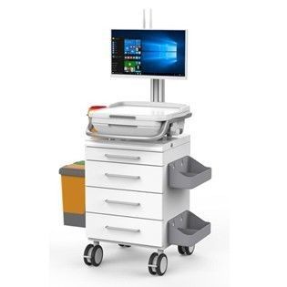 Les ABS fonctionnent la surface chariot médical de chariot de roue de cinq pouces à ordinateur silencieux de soins